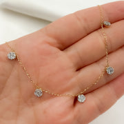 NT112828. 14K Solid Gold Diamond Dangle Necklace